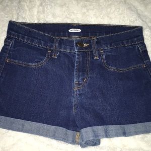 Simple dark wash denim shorts old navy